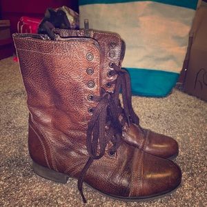 Steve Madden brown troopa combat boots